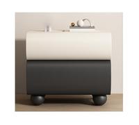 DataBaste Mesilla de Noche Dormitorio，Mesa Auxiliar，con 2 Cajones，para Dormitorio Sala de Estar(White+Black,50 * 40 * 50cm/19.7 * 15.7 * 19.7in)