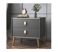 DataBaste Mesilla de Noche，Mesa Auxiliar，con 2 Cajones，para Dormitorio Sala de Estar(Gray,50 * 40 * 46cm/19.7 * 15.7 * 18.1in)