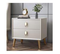 DataBaste Mesilla de Noche，Mesa Auxiliar，con 2 Cajones，para Dormitorio Sala de Estar(White,50 * 40 * 46cm/19.7 * 15.7 * 18.1in)