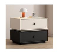 DataBaste Mesita de Noche，Mesa Auxiliar，Armario de Almacenamiento，para Dormitorio y Salón(White+Black,40 * 40 * 48cm/15.7 * 15.7 * 18.9in)