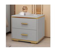 DataBaste Mesita de Noche，Mesa Auxiliar de Dormitorio，con Cajones，para Dormitorio y Salón(Gray,40 * 40 * 44cm/15.7 * 15.7 * 17.3in)