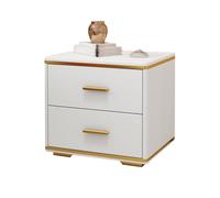 DataBaste Mesita de Noche，Mesa Auxiliar de Dormitorio，con Cajones，para Dormitorio y Salón(White,45 * 40 * 44cm/17.7 * 15.7 * 17.3in)