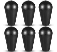 Datanly 6 piezas ovaladas de cabeza de joystick basculante con mango superior de bate elipse, joystick de arcade, juego de joystick, piezas de repuesto M6, fácil de instalar, color negro