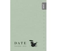 Date Reminder Book: B6 Small Notebook for Birthdays and Anniversaries | Jan-Dec Monthly Sections | Drum Set Silhouette Design 000