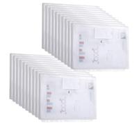 DATEFUN Carpetas Plastico A4 Transparente - 10 PCS Sobres Portafolios A4 Impermeable con 11 Agujeros y Bolsa para Etiquetas, para Oficina, la Escuela y el Hogar (Blanco)