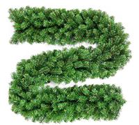 DATEFUN Guirnalda de Navidad Artificial, 2.7m PVC Guirnalda de Abeto Guirnalda de Pino, Navidad Decoradas al Aire Libre de Interior para la Fiesta de Navidad Chimenea Escalera (270 Puntas) (rutyna)