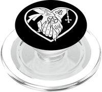 Datin' Satan Heart Shape with Satanic Tattooed Hands Holding PopSockets PopGrip para MagSafe
