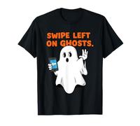 Dating App Swipe Left Meme Halloween Sassy Cartoon Ghost Camiseta