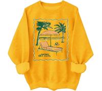 Dating The Sun Sudadera con capucha Vintag Sunshine Lover Graphic Camisas de manga larga, amarillo, 3XL