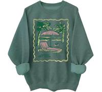 Dating The Sun Sudadera con capucha Vintag Sunshine Lover Graphic Camisas de manga larga, verde, 3XL