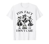 Dato Divertido Divertido de Halloween I Do Not Care Pin Up Evil Witches Camiseta gráfica económica, Hombre, Blanco, XL