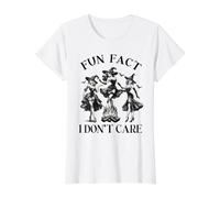 Dato Divertido Divertido de Halloween I Do Not Care Pin Up Evil Witches Camiseta gráfica económica, Mujer, Blanco, S