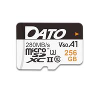 DATO Tarjeta microSD Lightning de 256 GB, UHS-II, A1, C10, U3, V60, Full HD, 4K, tarjeta de memoria microSDXC de hasta 280/180 MB/s, para teléfonos, cámaras, dispositivos portátiles de juegos