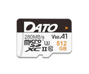 DATO Tarjeta microSD Lightning de 512 GB, UHS-II, A1, C10, U3, V60, Full HD, 4K, tarjeta de memoria microSDXC de hasta 280/180 MB/s, para teléfonos, cámaras, dispositivos portátiles de juegos