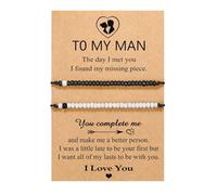 DATOA Pulseras con código morse, pulseras inspiradoras, regalos para parejas, mamá, hija, mejor amiga, pulseras ajustables con cuentas blancas y negras para mujeres y hombres, adjustable, No es una