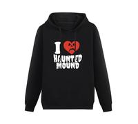 DATONGXINGFU I Love Haunted Mound Hauntaholics Funny Haunted Men's Pullover Hoodies Unisex Cotton Hip Hop Print Sweatshirts Black 3XL