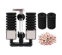 DaToo Filtro de esponja para acuario, filtro de espuma para pecera, silencioso, sumergible, bio, esponja con 2 esponjas de repuesto y 1 bolsa de bolas de medios de cerámica bio