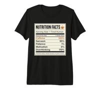Datos Curiosos Nutrición Cafeína Amante del café Sarcasmo Cansado Camiseta Premium