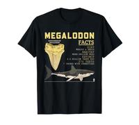 Datos de Megalodon Los Amantes de los Tiburones Diente Prehistórico Océano Ciencia Camiseta