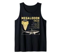 Datos de Megalodon Los Amantes de los Tiburones Diente Prehistórico Océano Ciencia Camiseta sin Mangas