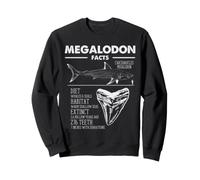 Datos de Megalodon Los Amantes de los Tiburones Diente Prehistórico Océano Ciencia Sudadera