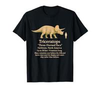 Datos de paleontología vintage de dinosaurios Triceratops Camiseta