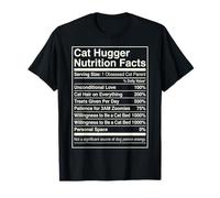 Datos nutricionales de Cat Hugger Funny Feline Lover Owner Camiseta