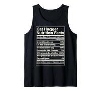 Datos nutricionales de Cat Hugger Funny Feline Lover Owner Camiseta sin Mangas