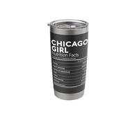 Datos nutricionales de Chicago Girl Illinois Women Funny Deep Dish Vaso térmico de acero inoxidable de doble pared