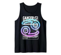 Datos Nutricionales del Cáncer Signo del Zodíaco Astrología Azul Púrpura Camiseta sin Mangas