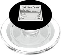 Datos nutricionales Divertidos del carnívoro Etiqueta de Ingredientes Dieta cetogénica PopSockets PopGrip para MagSafe