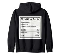Datos nutricionales Divertidos del carnívoro Etiqueta de Ingredientes Dieta cetogénica Sudadera con Capucha
