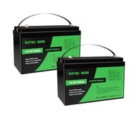 DATOUBOSS 2*Batería de Litio 100Ah 12V,Batería 100Ah 12V LiFePO4,Batería LiFePO4 Grado A Células, 100A BMS 15000+Cycles Batería de Litio de Ciclo Profundo MAX 1280W,Perfecto para Solar, RV, Off-Grid.