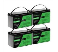 DATOUBOSS 4*Batería de Litio 100Ah 12V,Batería 100Ah 12V LiFePO4,Batería LiFePO4 Grado A Células, 100A BMS 15000+Cycles Batería de Litio de Ciclo Profundo MAX 1280W,Perfecto para Solar, RV, Off-Grid.
