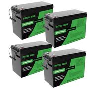 DATOUBOSS 4*Batería de Litio 100Ah 24V,Batería 100Ah 24V LiFePO4,Batería LiFePO4 Grado A Células, 100A BMS 8000+Cycles Batería de Litio de Ciclo Profundo MAX 2560W,Perfecto para Solar, RV, Off-Grid.