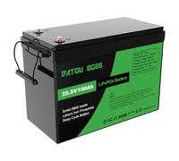 DATOUBOSS Batería de Litio 100Ah 24V,Batería 100Ah 24V LiFePO4,Batería LiFePO4 Grado A Células, 100A BMS 8000+Cycles Batería de Litio de Ciclo Profundo MAX 2560W Solar, RV, Off-Grid.