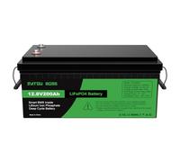 DATOUBOSS Batería de Litio 200Ah 12V,Batería 200Ah 12V LiFePO4,Batería LiFePO4 Grado A Células, 200A BMS 15000+Cycles Batería de Litio de Ciclo Profundo MAX 2560W Solar, RV, Off-Grid.