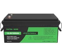 DATOUBOSS Batería de Litio 300Ah 12V,12V 300Ah LiFePO4,LiFePO4 Grado A Células, 200A BMS 15000+Cycles Batería de Litio de Ciclo Profundo MAX 3840W Solar, RV, Off-Grid.