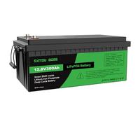 DATOUBOSS Batería de Litio LiFePO4 de 12V 300Ah, BMS Integrado de 200A, hasta 15 000 Ciclos Profundos, Salida Máxima de 3840Wh, Compatible con Conexión en Serie/Paralelo, para Camper, Sistema Solar