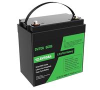 DATOUBOSS Batería Litio 12V 50Ah Batería LiFePO4,15000+ Ciclos Profundo y 50A BMS Protección,Grado A Células de la Bateria para Autocaravana,Sistema Solar,Camper,Cortadora de Césped