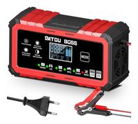DATOUBOSS Cargador de Batería de Coche 15A 12V/24V, Cargador Baterias Coche Inteligente con Reparación y Compensación Térmica, para Moto Coche Barco, para LiFePO4 Plomo-Acido AGM Gel (12V 15A/24V 8A)