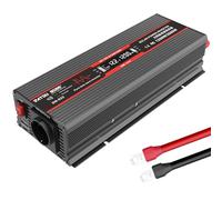 DATOUBOSS Inversor 1200W De 12V A 230V De Onda Sinusoidal Pura Convertidor De Voltaje Pico De Potencia 2500W con Tomas EU, Salida USB Y Pantalla LED para Electrodomésticos Caravana Camión