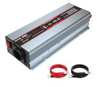 DATOUBOSS Inversor 12V 220V/230V Onda Sinusoidal Pura 1800W Convertidor De Voltaje Pico De Potencia 3600W con Tomas EU, Puerto USB Y Pantalla LCD para Electrodomésticos Caravana Camión Camping, Gris