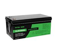 DATOUBOSS LiFePO4 12V 300Ah Deep Cycle Baterías, más de 15000 ciclos, batería integrada de 200 A BMS, LiFePO4, vida útil de 10 años, ideal para energía solar y autocaravana, yates, fuera de cuadrícula