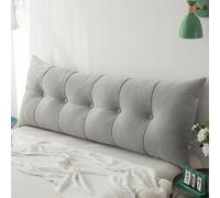 DATOUJL Cojin Lectura Cama,Cojines Grandes Almohada de Lectura, Cojín de Respaldo para Sofá, para apoyar la Espalda, en la Cama, Jugar, Leer, Relajarse o Ver la televisión. (Gris,200 * 55 cm)