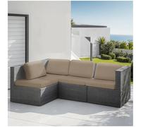 DATOUJL Funda de Asiento para Muebles de terraza de jardín Funda de Asiento de Recambio Impermeable para Patio, cojín de Asiento para Silla de ratán de Exterior, Lavable, Duradero (Caqui,Dos plazas)