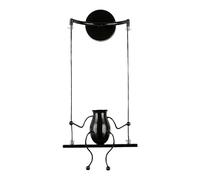 DATOZA Lámpara de noche para niños con columpio humano, apliques de pared, lámpara de pared adecuada para dormitorios, salas de estar, comedores, escaleras, pasillos, luz de pared negra