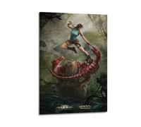 DATOZA Lara Croft - Póster de 25 aniversario de pintura decorativa en lienzo, pósteres de pared e imagen artística impresa moderna para decoración de dormitorio familiar, pósteres de 12 x 18 pulgadas