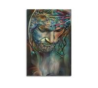DATOZA Póster abstracto de la cara de Jesucristo pintura decorativa lienzo pósteres de pared e imagen artística impresión moderna decoración de dormitorio familiar carteles de 12 x 18 pulgadas (30 x