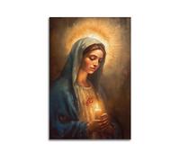 DATOZA Póster de imagen de la Virgen María, pintura decorativa en lienzo, pósteres de pared e imagen artística impresa moderna para dormitorio familiar, pósteres de decoración de dormitorio de 12 x 18